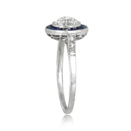 Old European Diamond Sapphire Halo Ring - Leawood Ring 14163 TSV