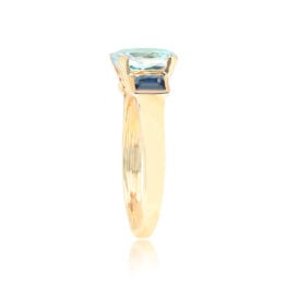 Cushion Cut Aquamarine Ring Wyoming Ring Top Side View 14204