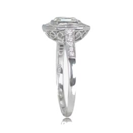 asscher cut diamond platinum ring