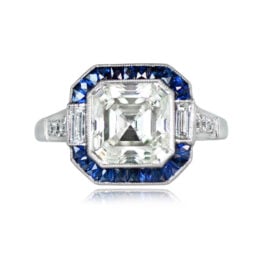 3.08ct Asscher Cut Diamond Engagement Ring - Caffrey Ring 14226 Top View