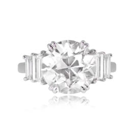 4.26ct Old European Cut Diamond Ring - Bauer Ring 14239 Top View