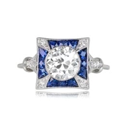 1-carat Antique Diamond and Sapphire Engagement Ring Denmark TV 11998
