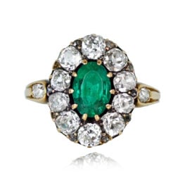 Emerald and Diamond Ring Calverley Ring Top View 14303
