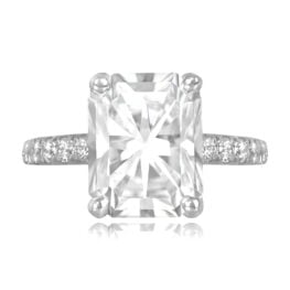 3.01 Carat Radiant cut diamond Ellerbe Ring Top View