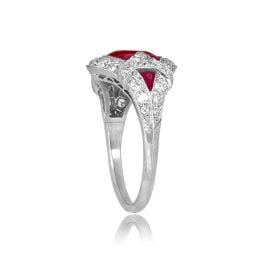 1.08ct center Oval Cut Ruby with ruby and diamond accents Orland Ring 14334