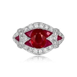 1.08 carat Oval Cut center Ruby Orland Ring 14334