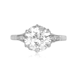 2.88ct Center Old European Cut Diamond Engagement Ring 14356 TV 1000PX