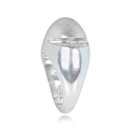 White Gold and Diamond Vintage Ring - Bulgari Dome Ring 14367 TSV