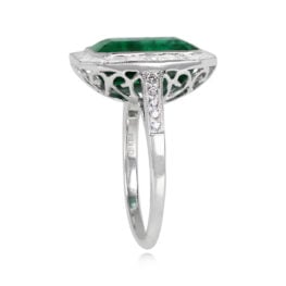 Emerald Cut Emerald Diamond Halo Ring - Ardena Ring 14382 TSV