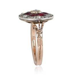 Georgian Garnet and Rose Cut Diamond Ring - Luce Ring 14396 TVS