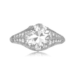 Top View antique Old European cut diamond calp ring circa 1925