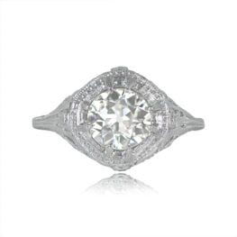 old European cut diamond ring Bridgeville ring 14430-Top View-1000PX