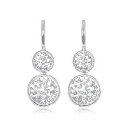 1.88ct Old European Cut Diamond Earrings - Esmont Earrings 14432 TV