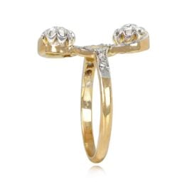 Silver on 18k Yellow Gold Art Nouveau Ring - Beaumont Ring 13521 TVS