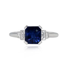 1.68ct Emerald Cut Sapphire Engagement Ring - Morristown Ring 14467 TV
