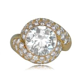 Diamond and Yellow Gold Ring Gifford Ring Top View 14482