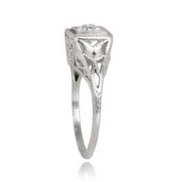 Top Side View Art Deco Era Diamond Engagement Ring 14502