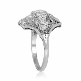 Antique H Color center Diamond Lumier Ring. Art Deco Era, Circa 1925 14509