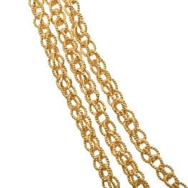Vintage Gold Wirework Chain Tiffin Necklace, Circa 1970 14511 close up photo