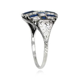 Art Deco Diamond and Sapphire Ring - Ambroise Ring 14538 TSV