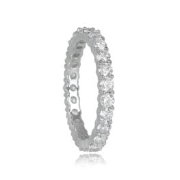 Shared Prong Eternity Band Orrville Band Top Side View