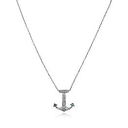 Emerald Diamond Vintage Style Anchor Charm - Selkirk Pendant 14563 BK