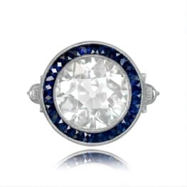 Old European Cut Diamond and Sapphire Halo Ring Yale Ring TV 14628