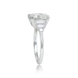 platinum ring featuring a center 4.01ct diamond with diamond accents Follett Ring 14629