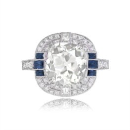 Bryant Park Ring cushion cut diamond and sapphire ring 14634-TV-1000PX