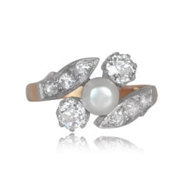 Antique Edwardian Era Pearl Diamond Ring - Chaumont Ring 14655 TV