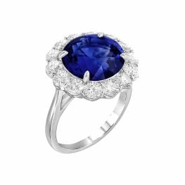 8.36 carat center Ceylon Sapphire Halo Swansea Ring 14663