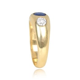 Sapphire and Diamond Gold Band Ring - Celano Ring 14737 TSV