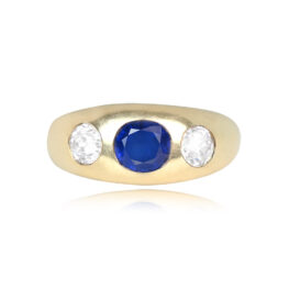Burma No Heat Sapphire Ring Celano Ring Top View 14737