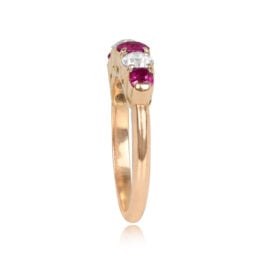 Antique Diamond and Ruby Six Stone Ring - Rosaire Ring 14747 TSV