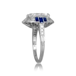 4.22ct Diamond with double halo and Sapphire accents Marmora Ring SM3385