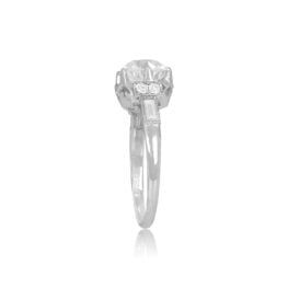 Top Side View Diamond on Platinum Engagement Ring 14753