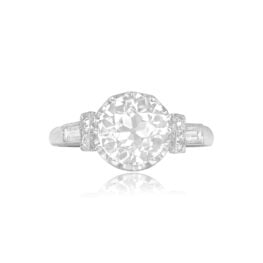 Top View Diamond and Platinum Engagement Ring Radom Ring 14753
