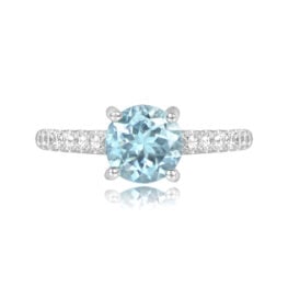 Summerset ring prong set round aquamarine ring 14767-TV-1000PX