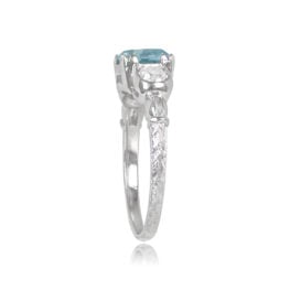 14768-Top Side View-1000PX 0.86ct Aquamarine and Diamond Engagement Ring - Liverpool Ring