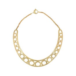 Signed Cipullo 18k Yellow Gold Geometric Collar Necklace 14786 TV