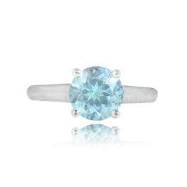 Aquamarine and 18k White Gold Ring Lansing Ring Top View