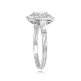 Platinum 0.50 carat Emerald Cut Diamond Halo Hamilton Ring 14825