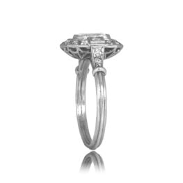 0.80 carat Emerald Cut Diamond with Halo Midhust Ring 14831