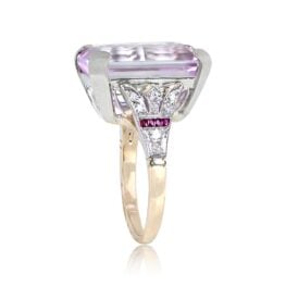 20.82ct Kunzite with Diamond Ruby Accents - Utopia Ring 14833 TSV