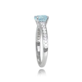 1.06ct Aquamarine and Diamond Engagement Ring - Northwest Ring 14877 TSV