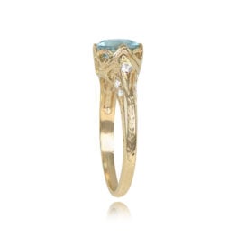 0.96ct Aquamarine 18k Yellow Gold Ring - Philadelphia Ring 14897 TSV