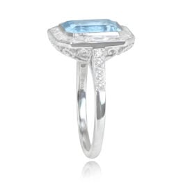 emerald cut aquamarine ring
