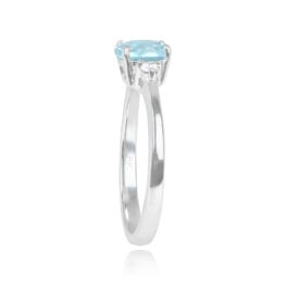 1.10ct Aquamarine and Diamond Engagement Ring - Foxcroft Ring 14939 TSV