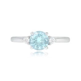 1.10ct Aquamarine White Gold Engagement Ring - Foxcroft Ring 14939 Top View