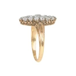 Top Side View Edwardian Era Diamond Engagement Ring Clarence Ring 14946